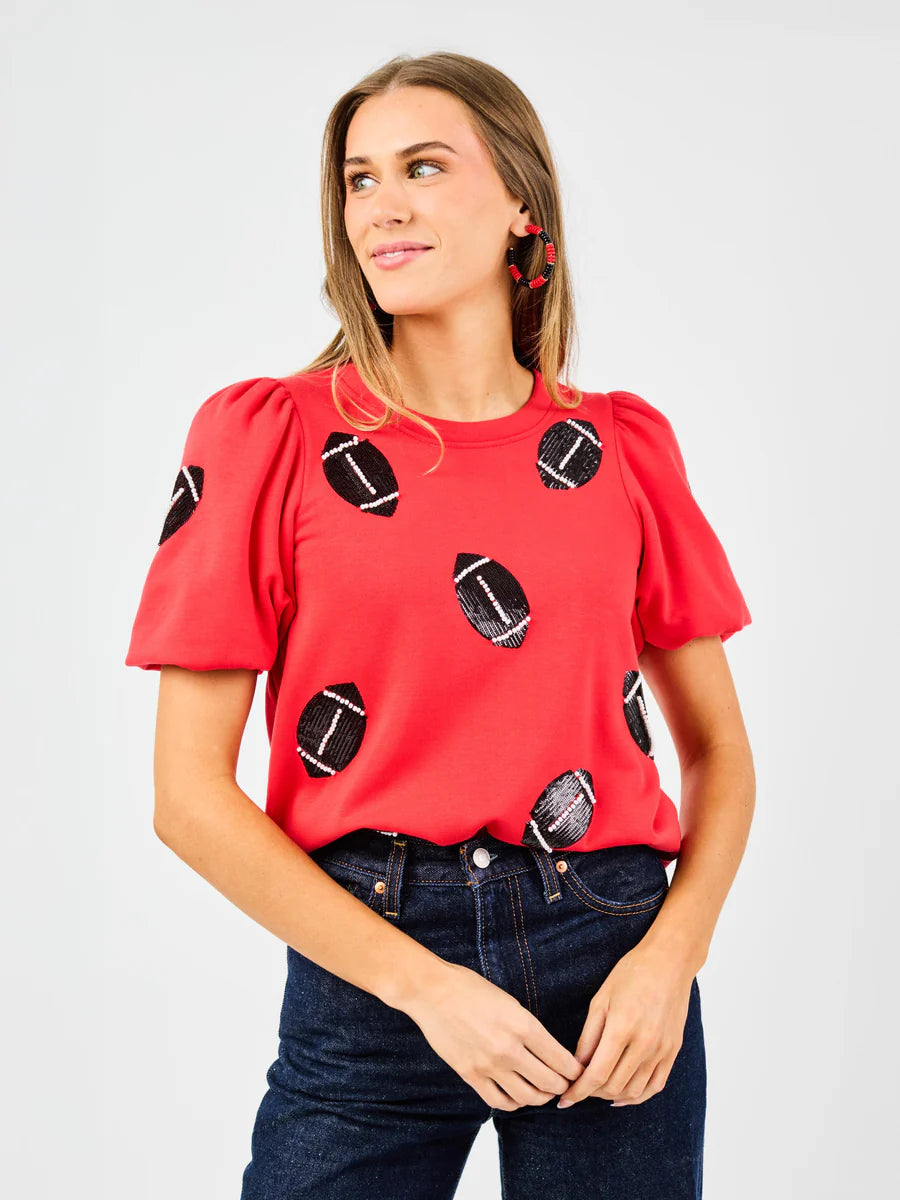 Red football game day shirt