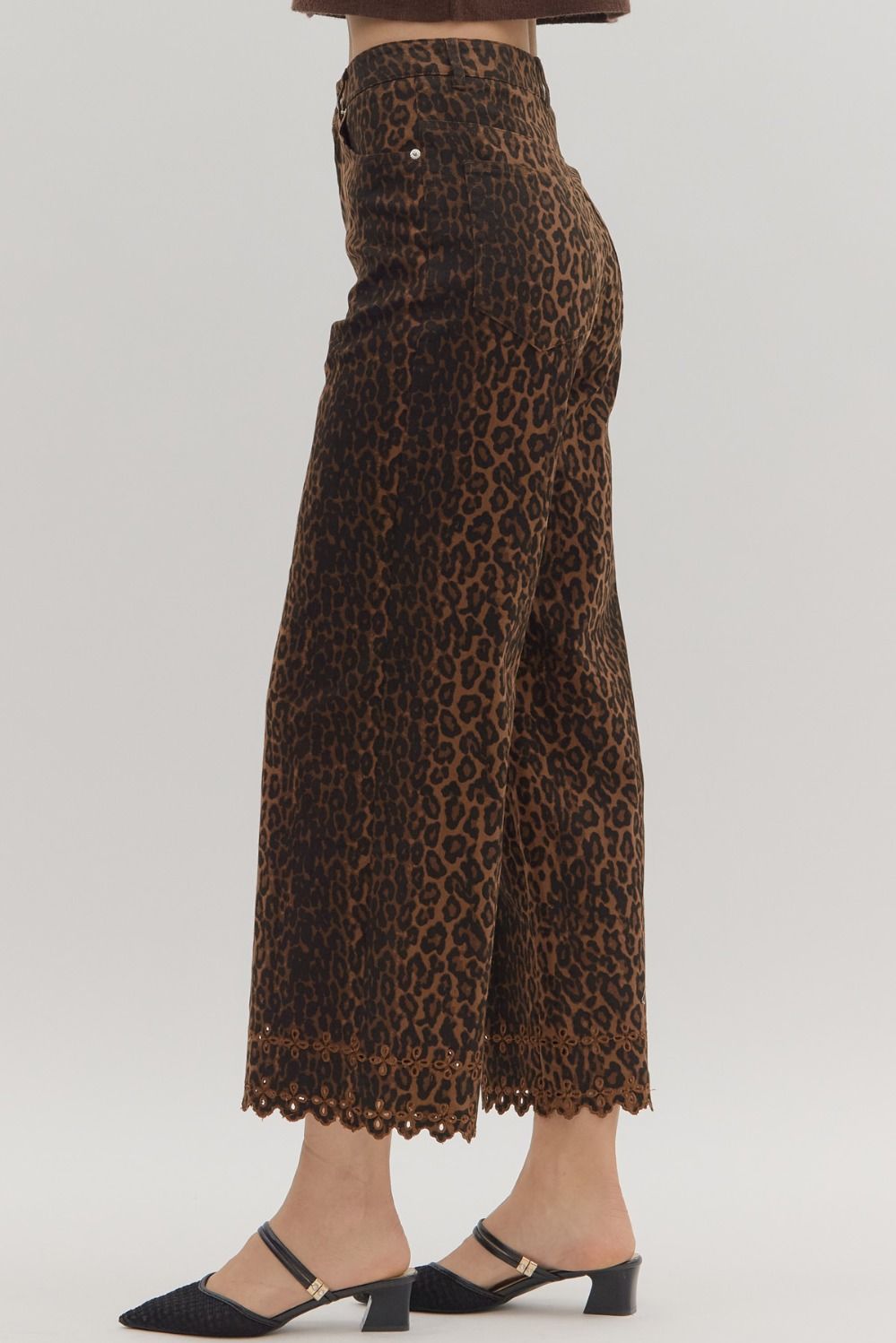 Wild Edge Leopard Wide Leg Pants