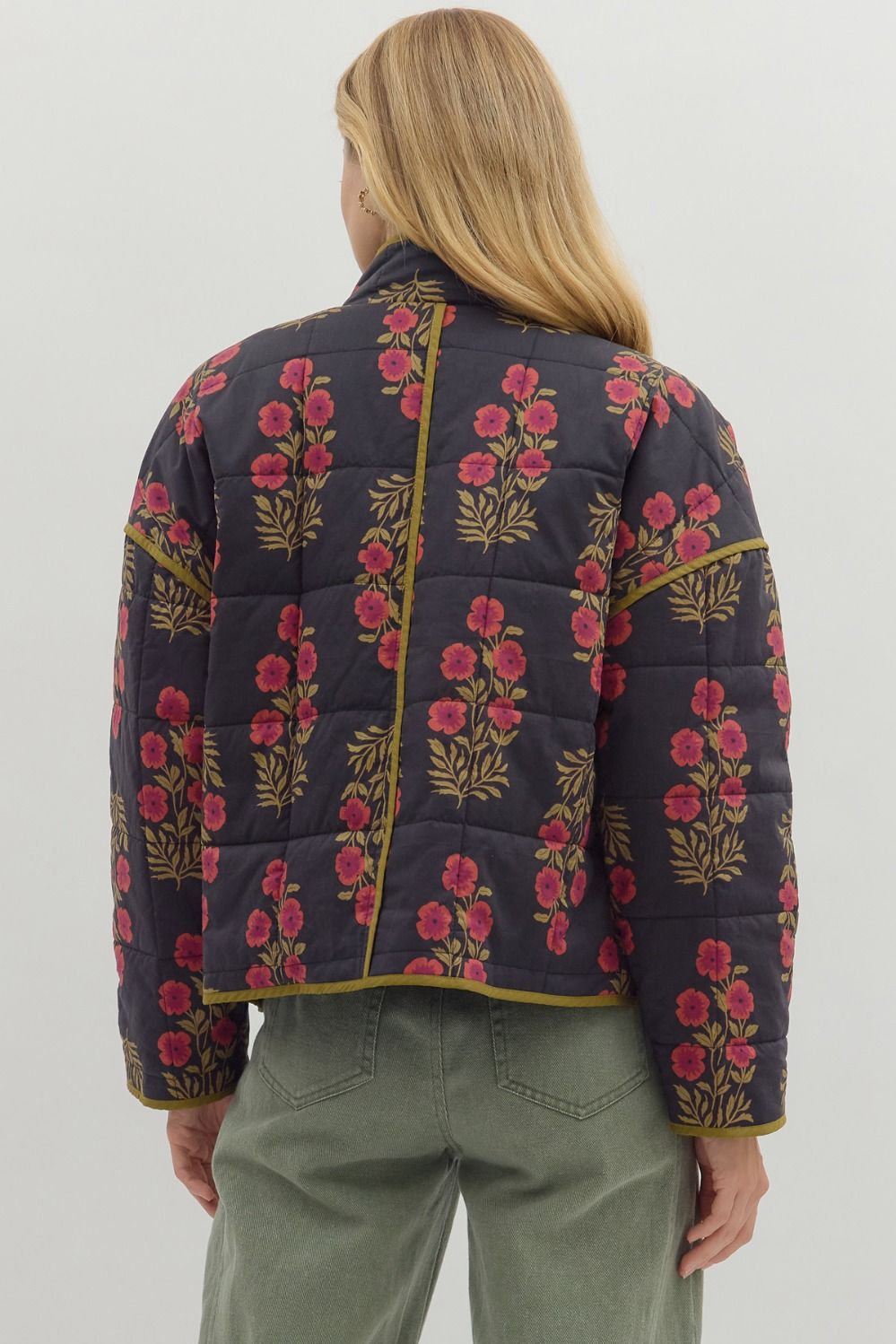 Midnight Bloom Quilted Jacket