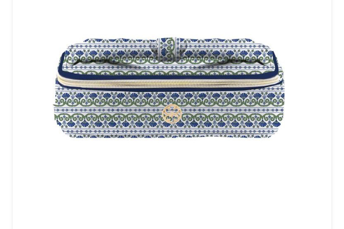 Kiss and make up mini bag- floral foulard navy