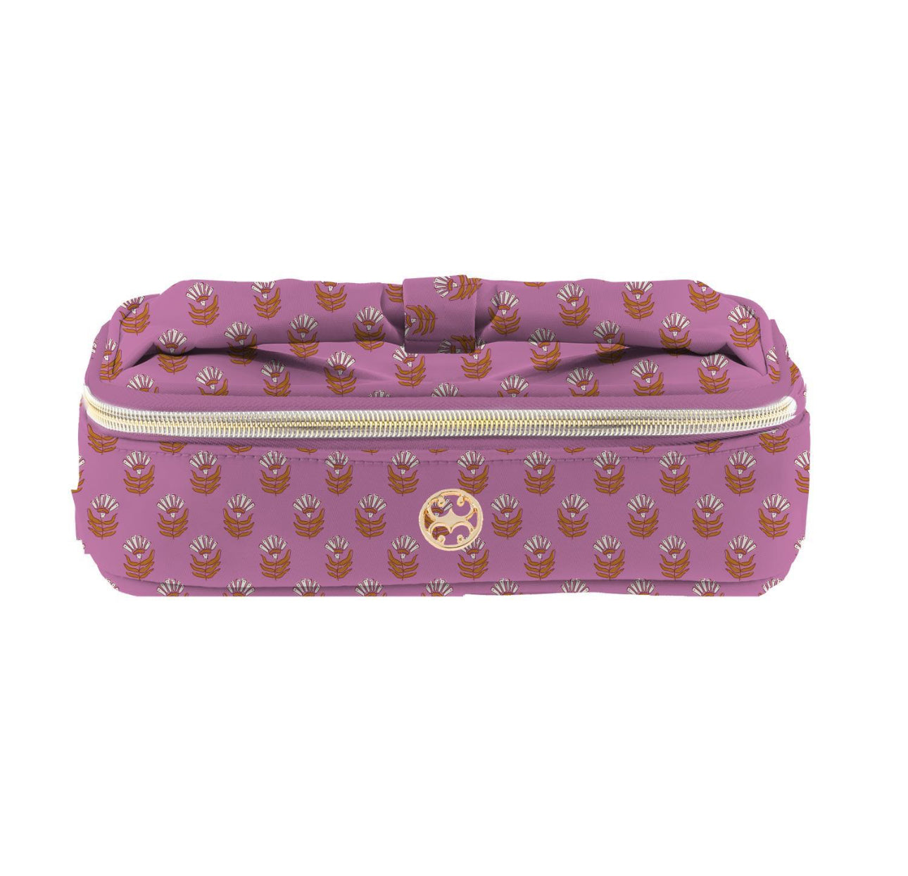 Kiss and make up mini bag pink floral block