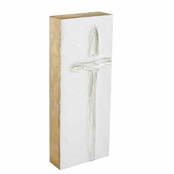 Tall Silver Cross Plaque