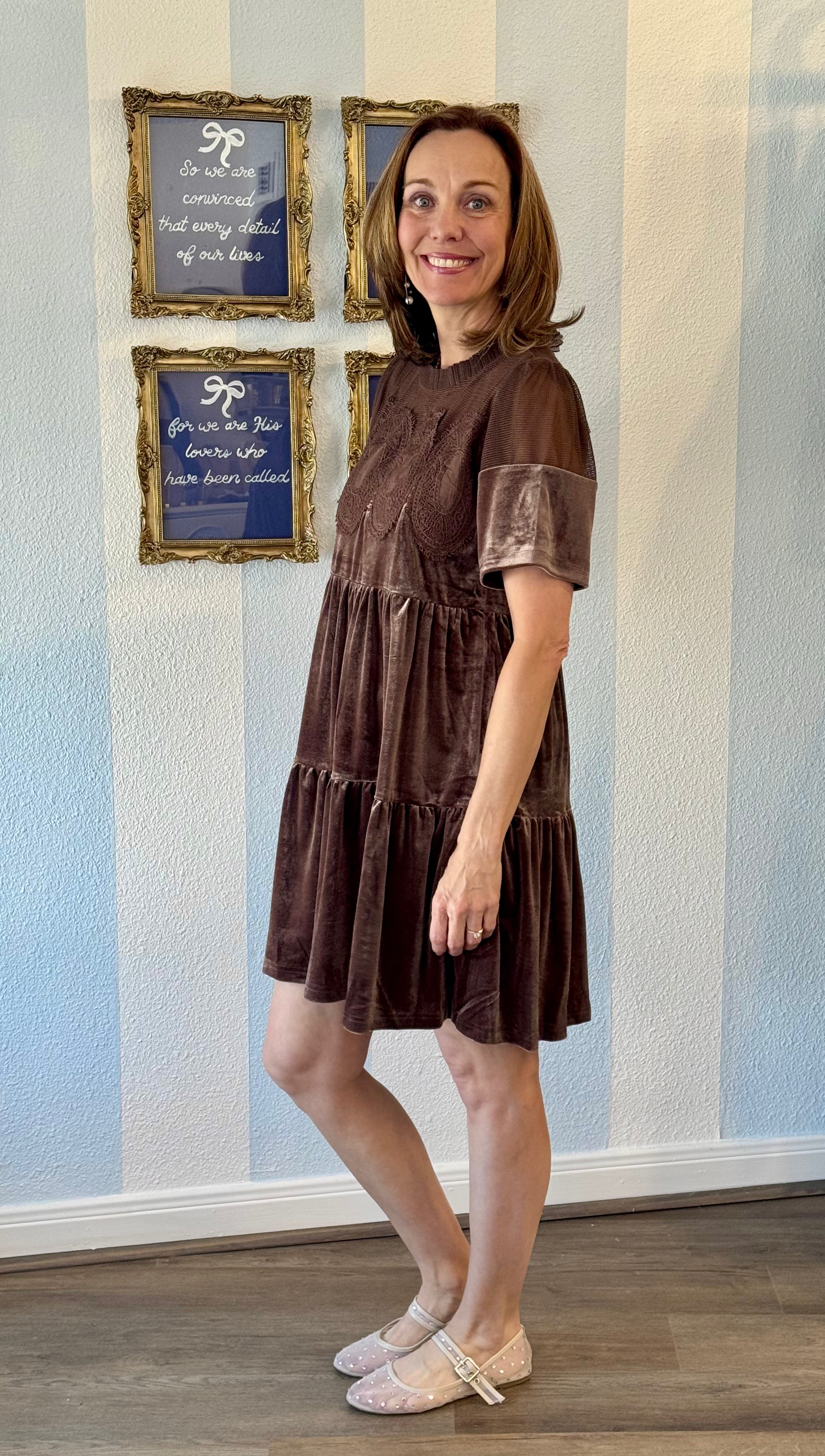 Brown Sugar Velvet Dress Fate