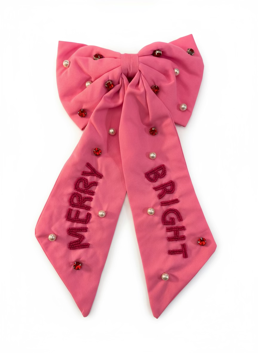 Pink bow with &