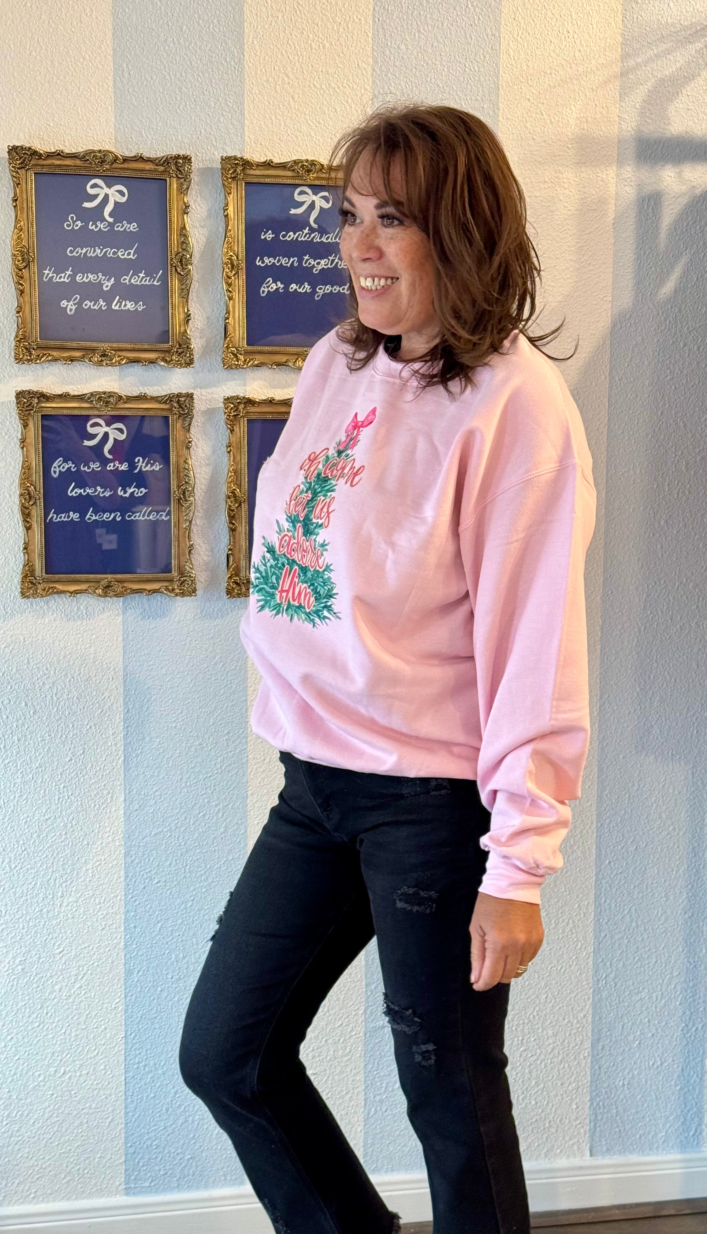 Adore Him Christmas Sweatshirt Threads of Grace