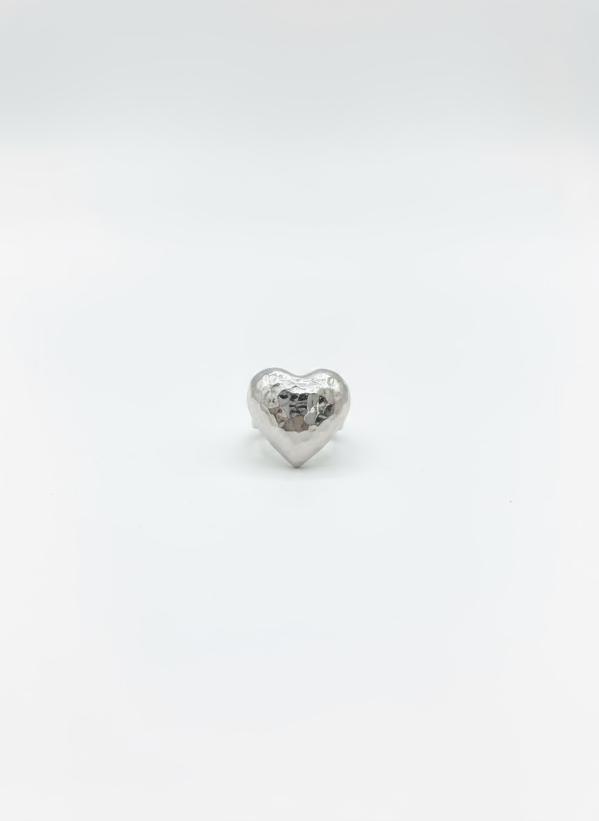 Hammered Heart Ring Threads of Grace