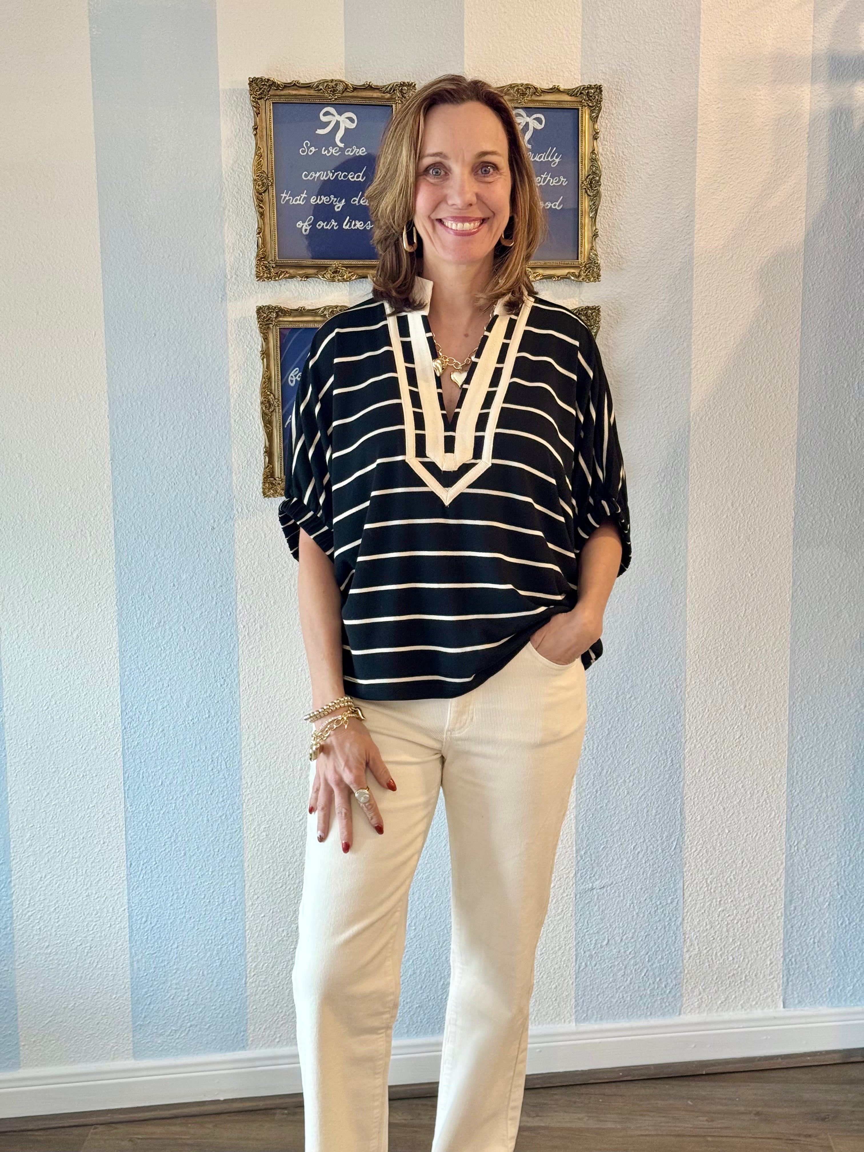 Sutton Stripe Top Entro