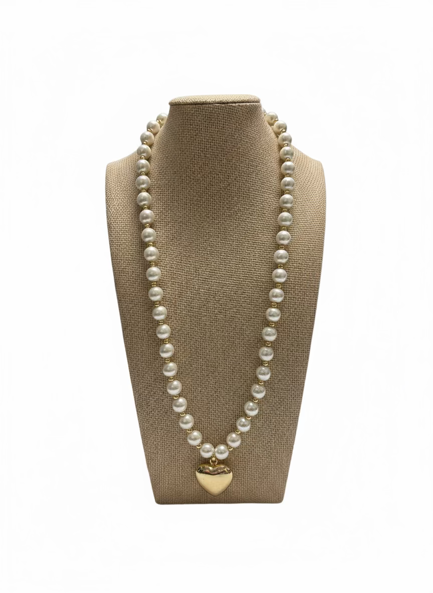 Graceful Heart Pearl Necklace Threads of Grace