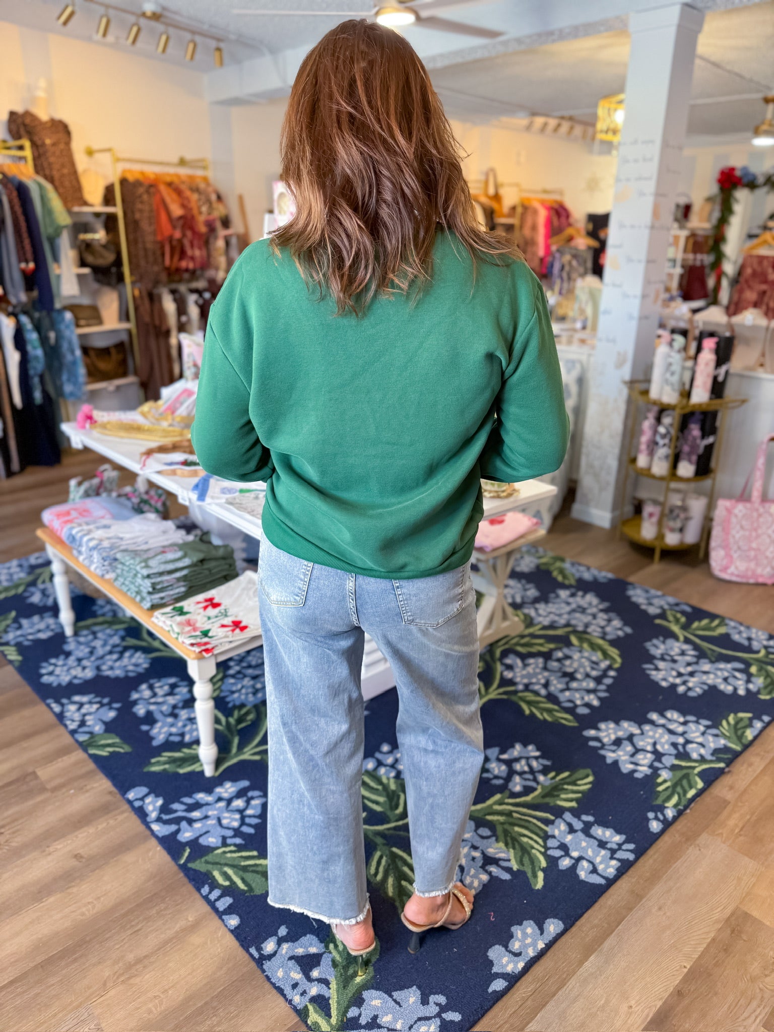 Plaid and Pine Reindeer Sweatshirt she&sky