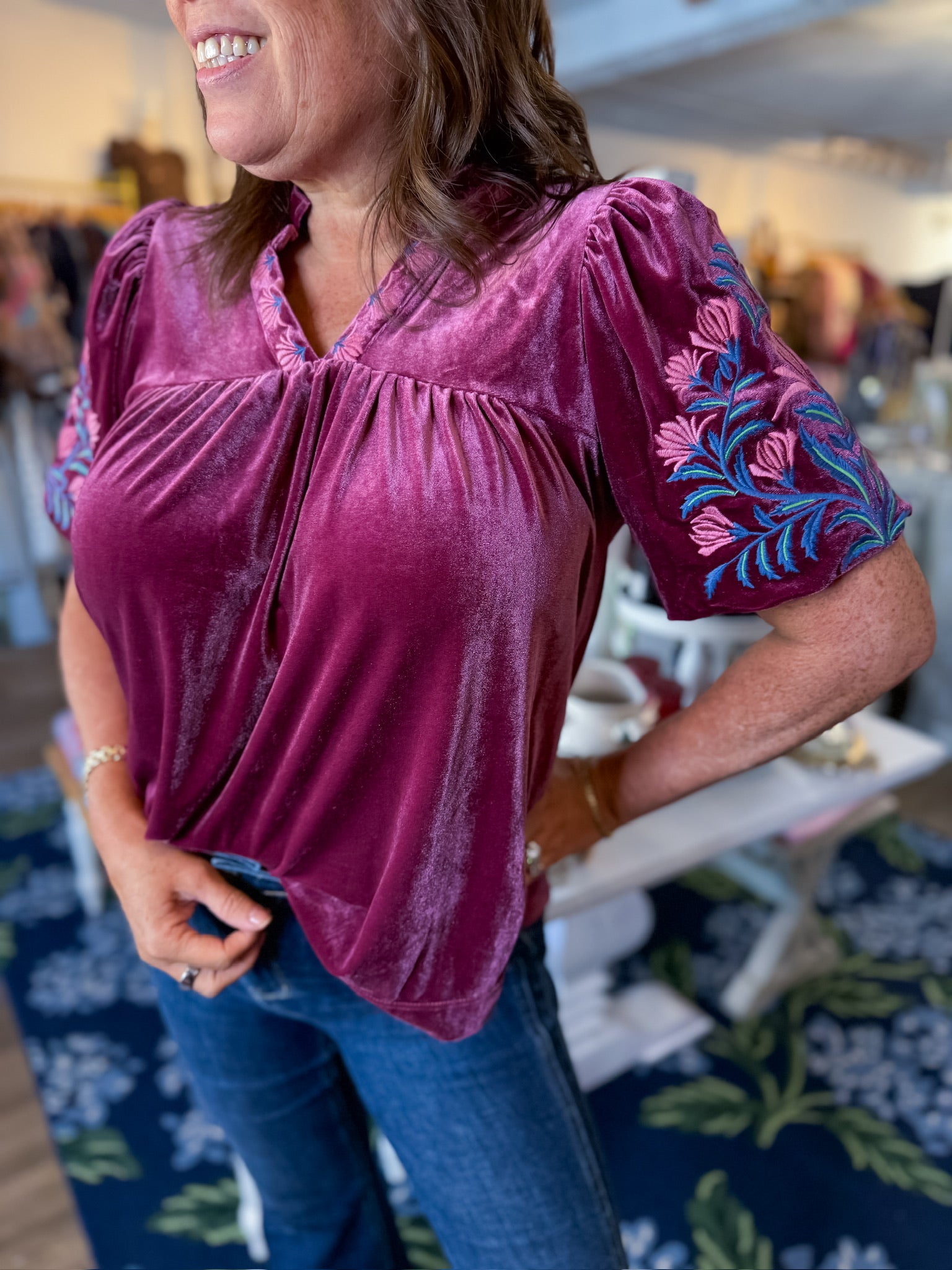 Velvet Plum Petal Top Umgee