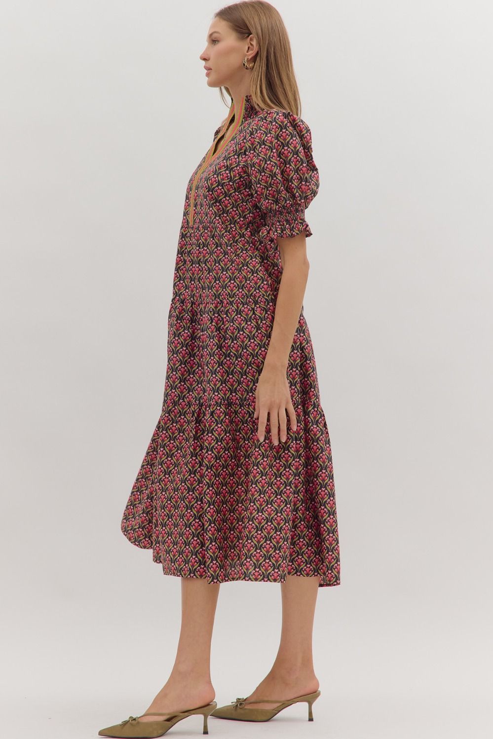 Garden Mosaic Midi Dress Entro