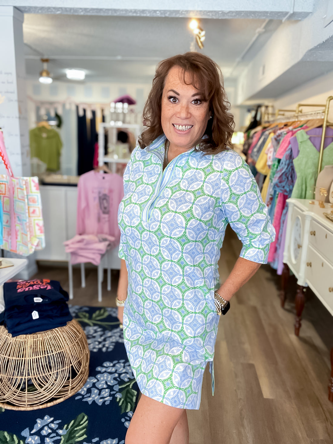 Fresh Start Printed Shirt Dress Gretchen Scott