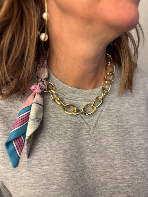 The Silk & Chain Statement Necklace Threads of Grace