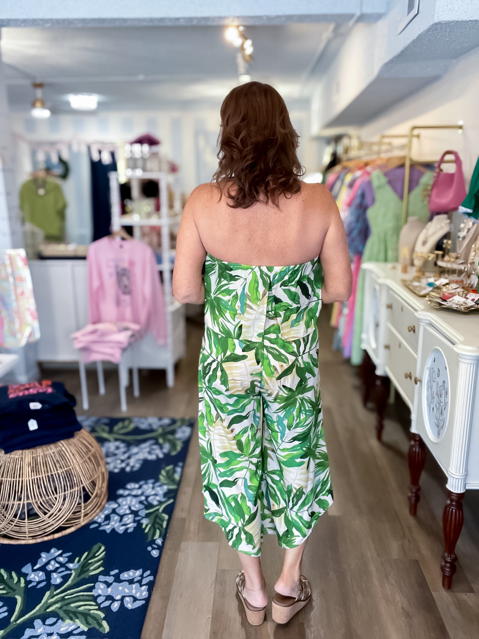 Palm Breeze Strapless Jumpsuit KLD
