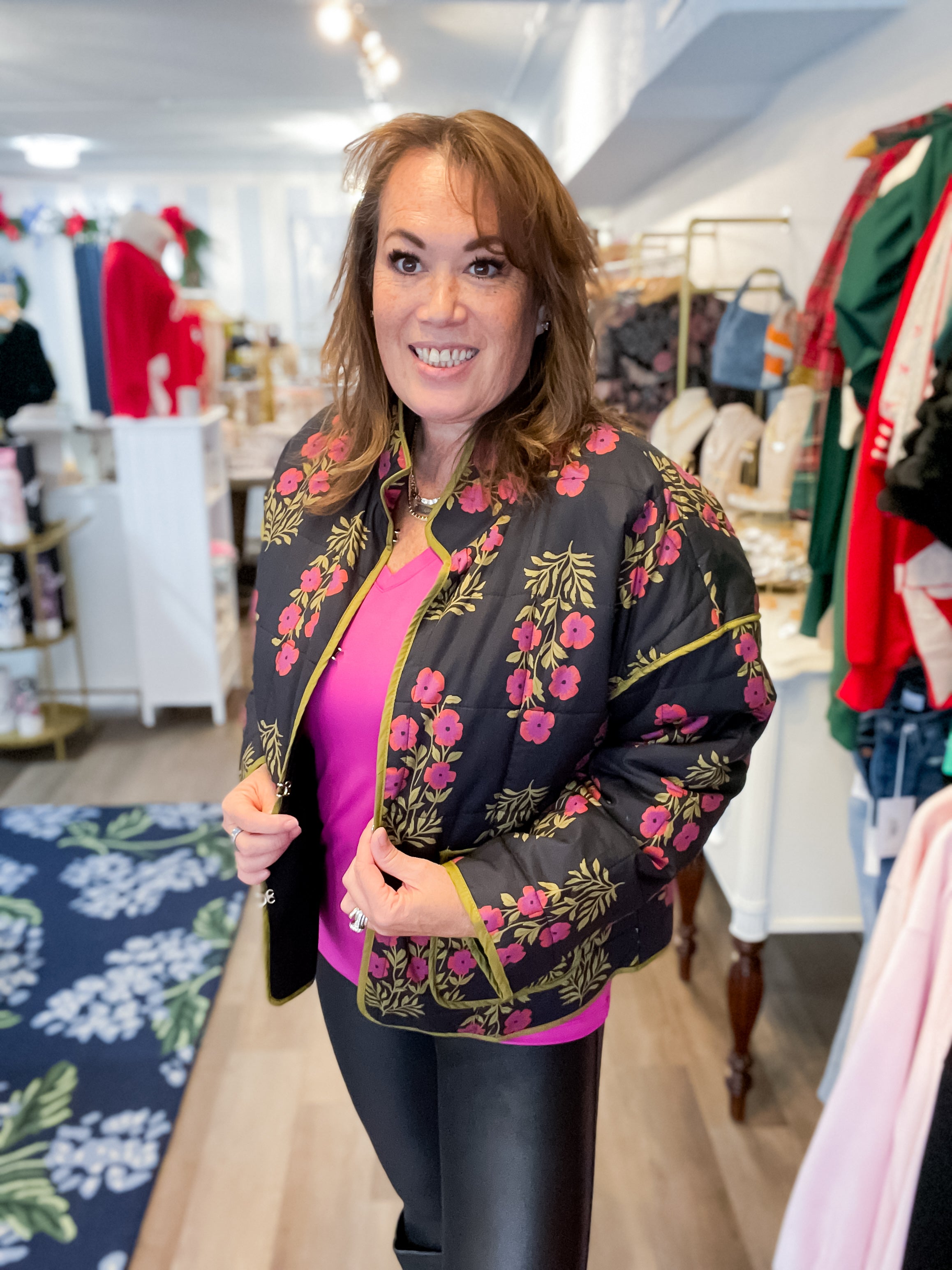 Midnight Bloom Quilted Jacket Entro