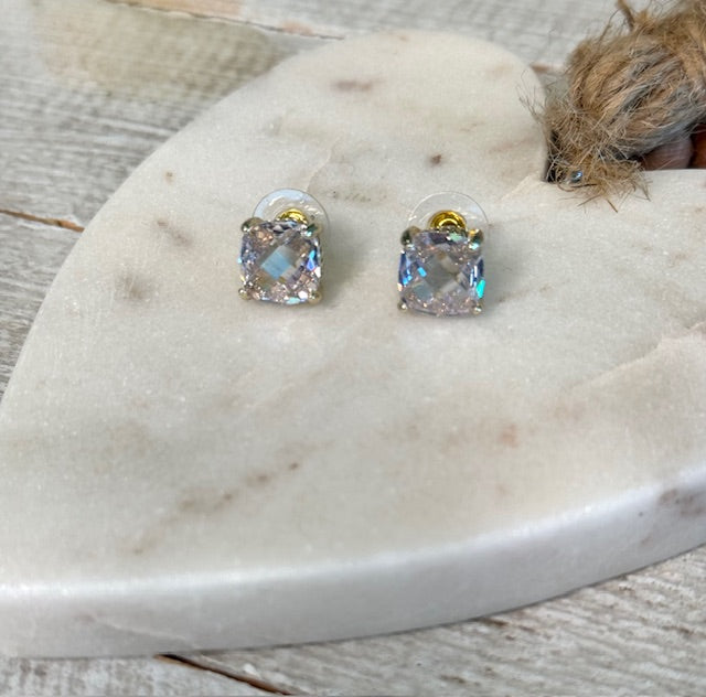 Square Stud Earrings Silver and Accessories