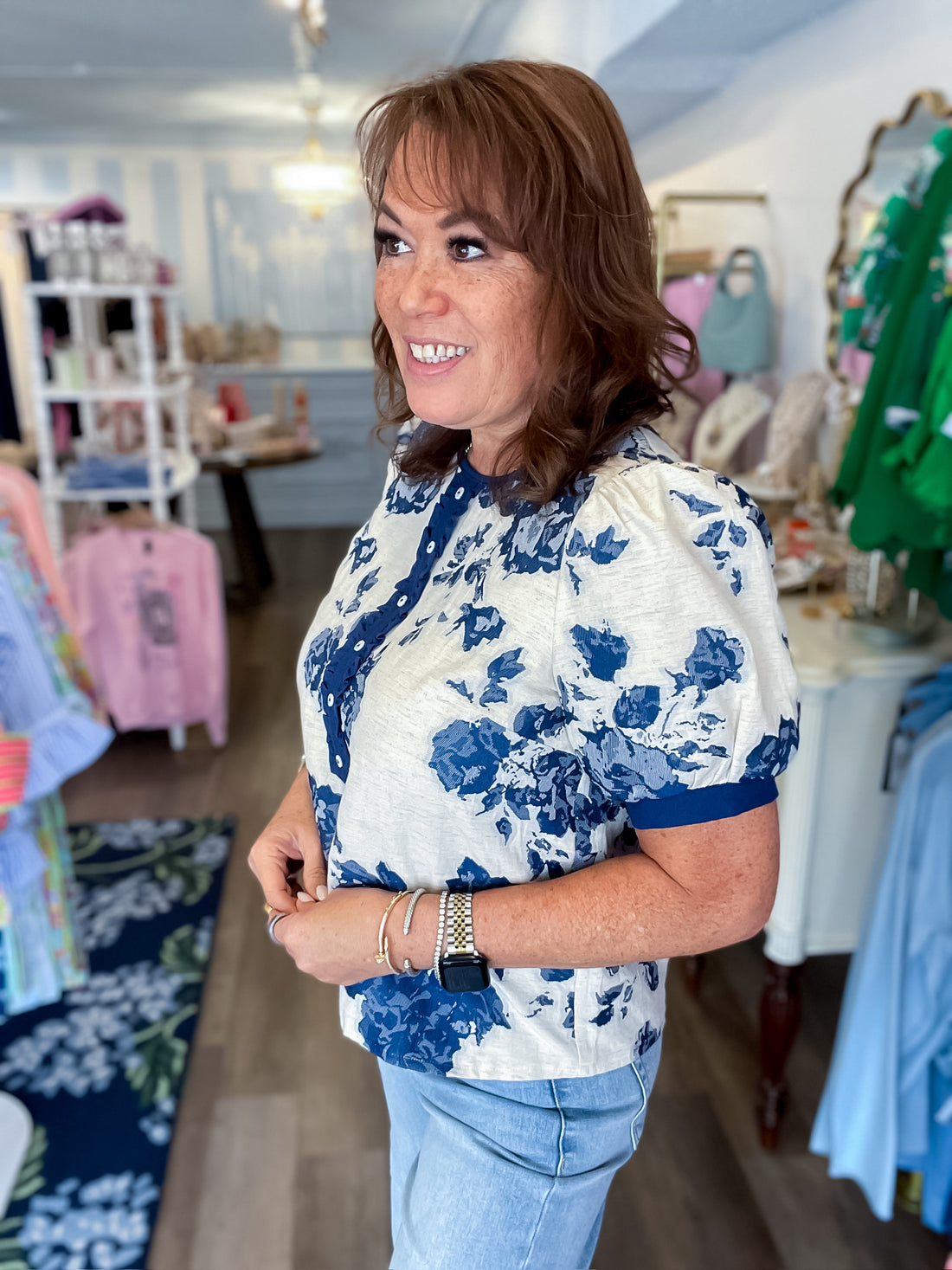 Blue Haven Floral Top VOY