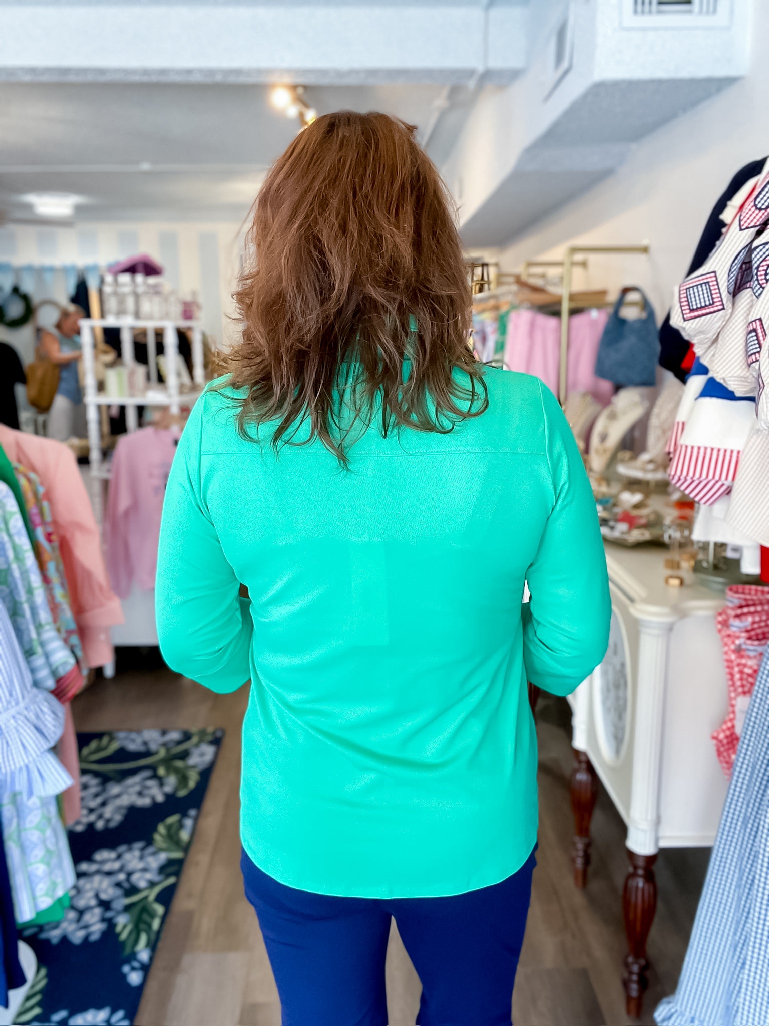 Simply Chic Collared Top - Green Dear Scarlet