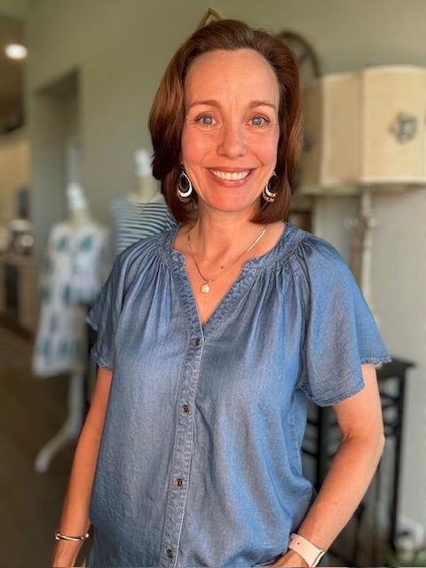 Lora Chambray Top
