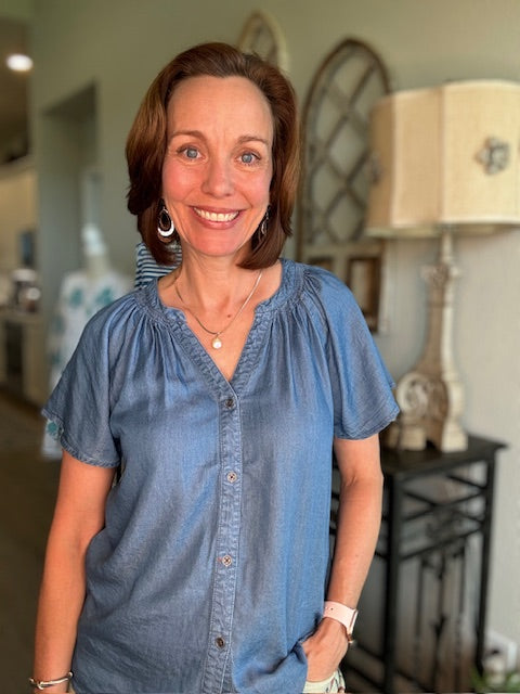 Lora Chambray Top