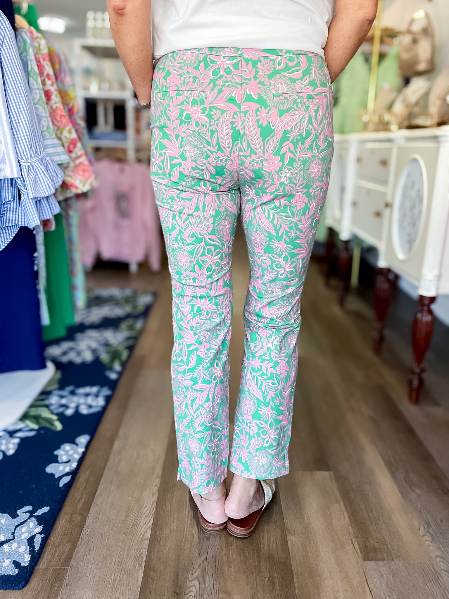 Waters Edge Straight Leg Pants - Pink/Green Dear Scarlet