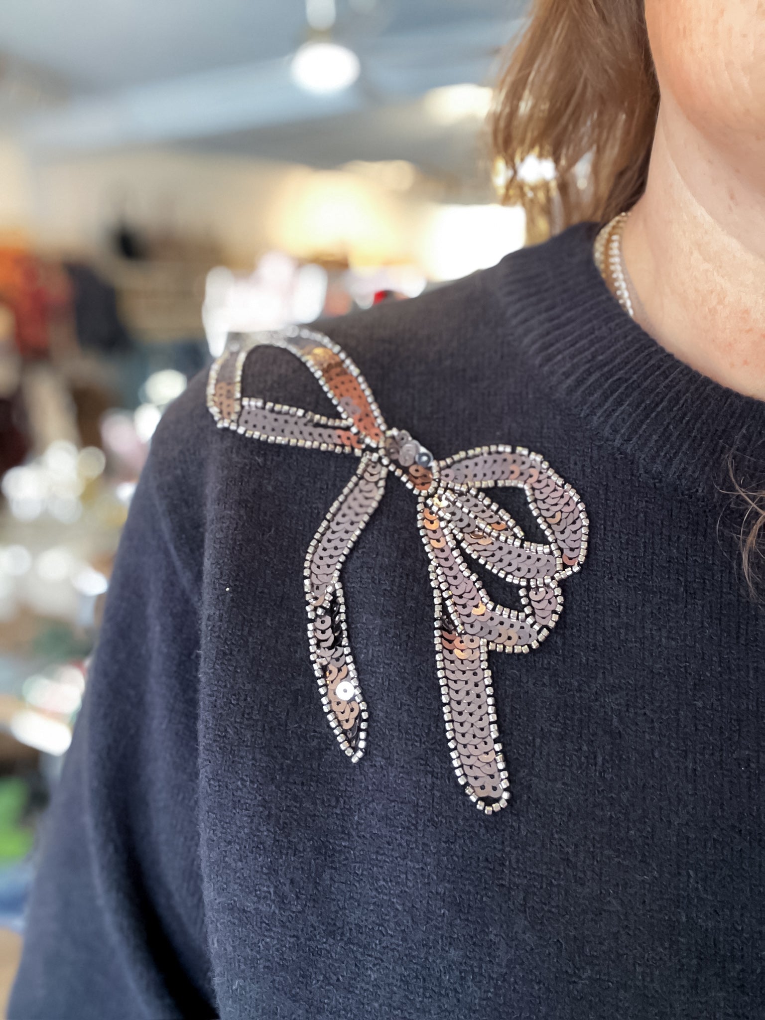 Sparkle & Bows Sweater Threads of Grace