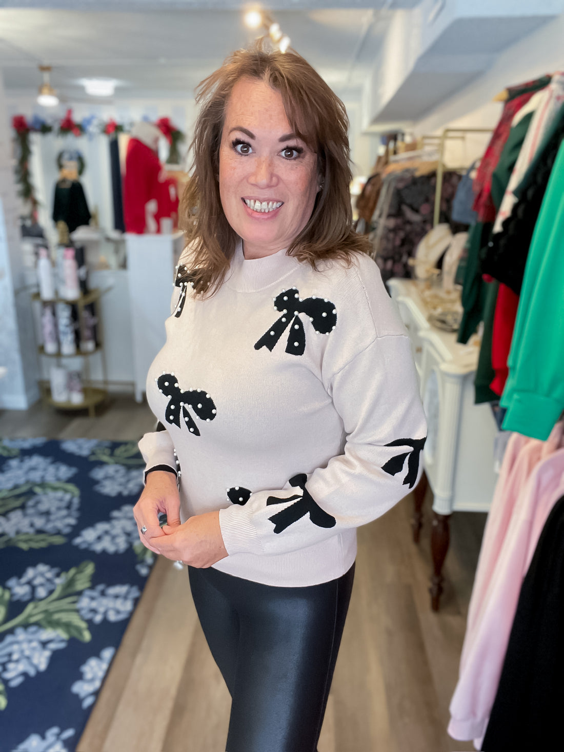 Pearl Bow Sweater Little Daisy Closet