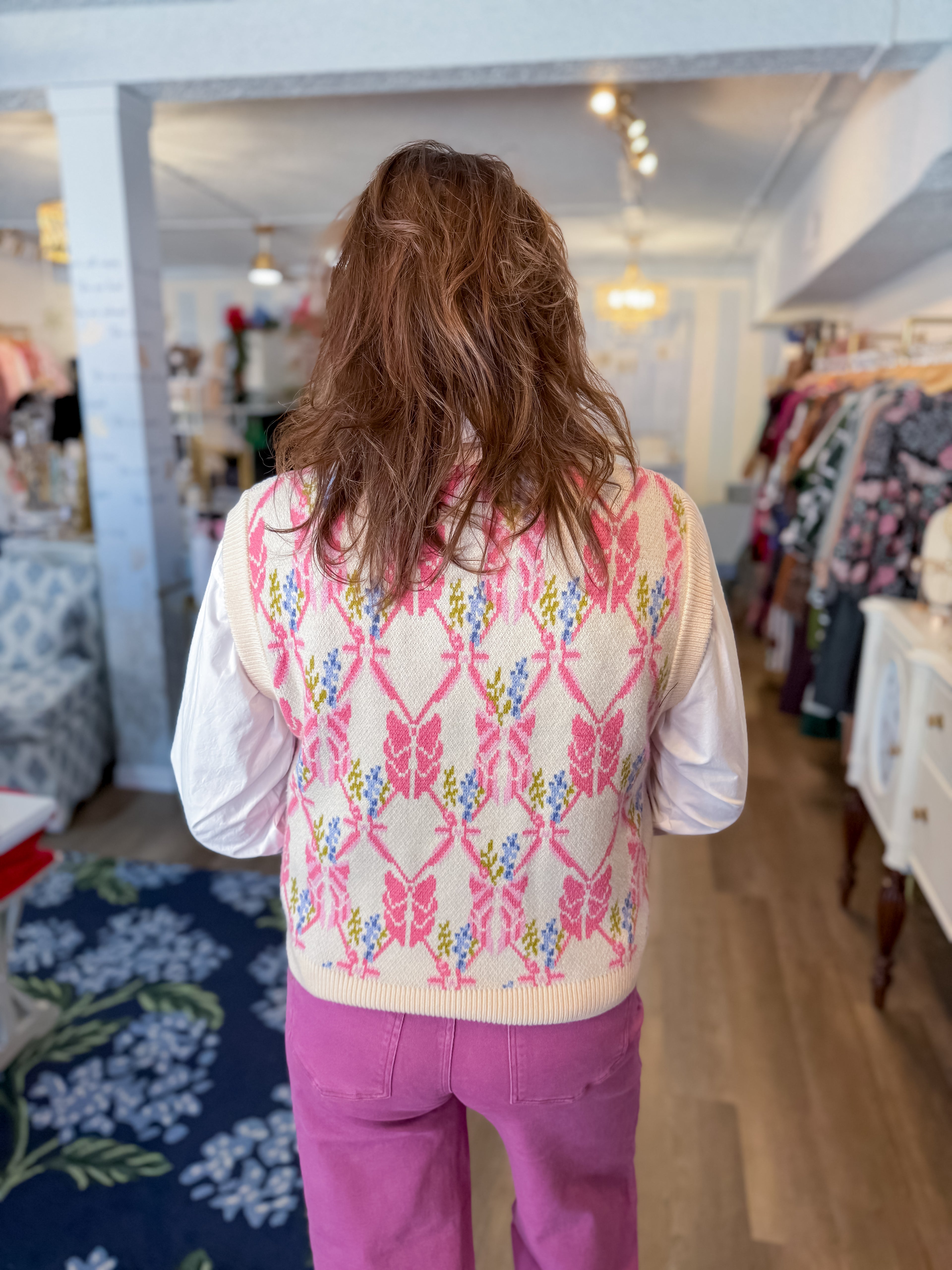 Bloom and Bow Sweater Vest THML