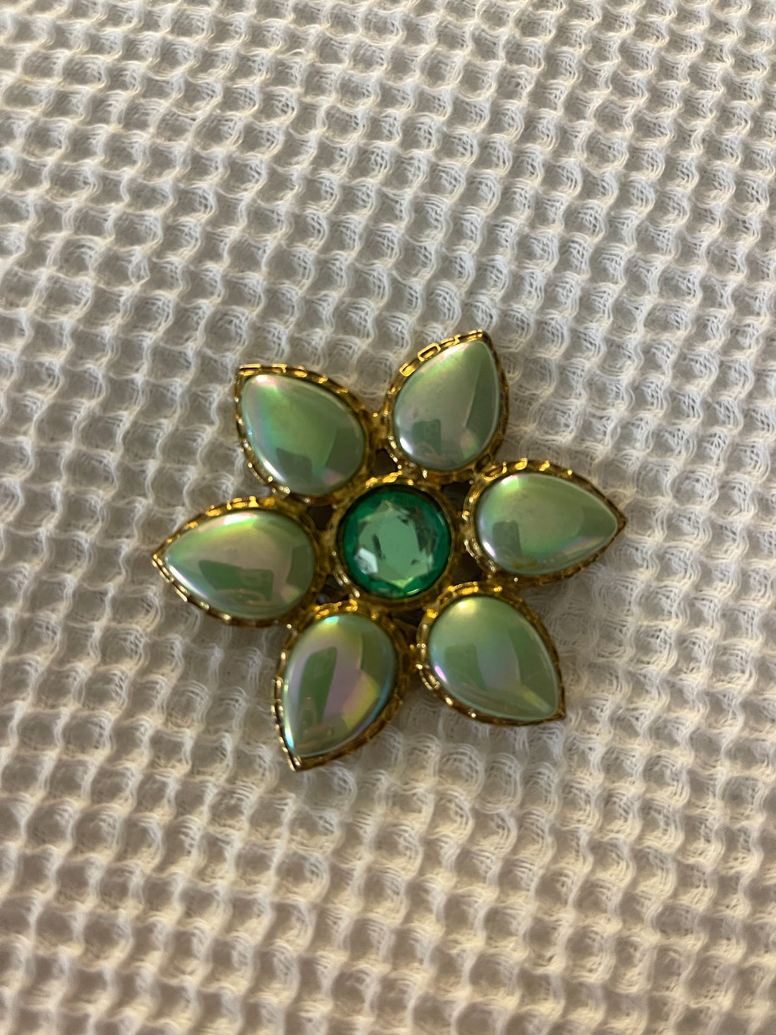 Iridescent Mint Brooch by YochiNY Yochi NY