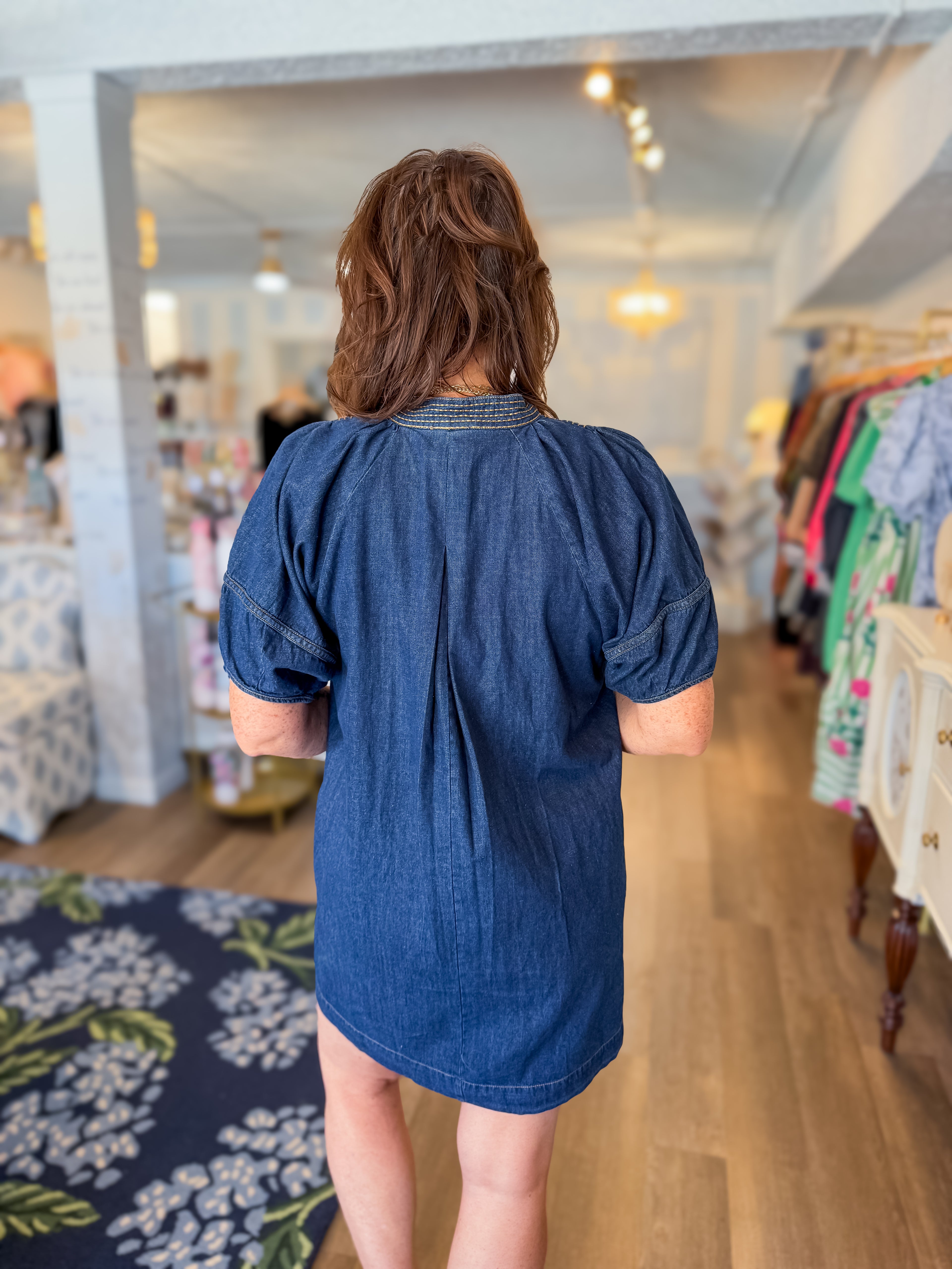 Stitch Line Denim Dress Umgee