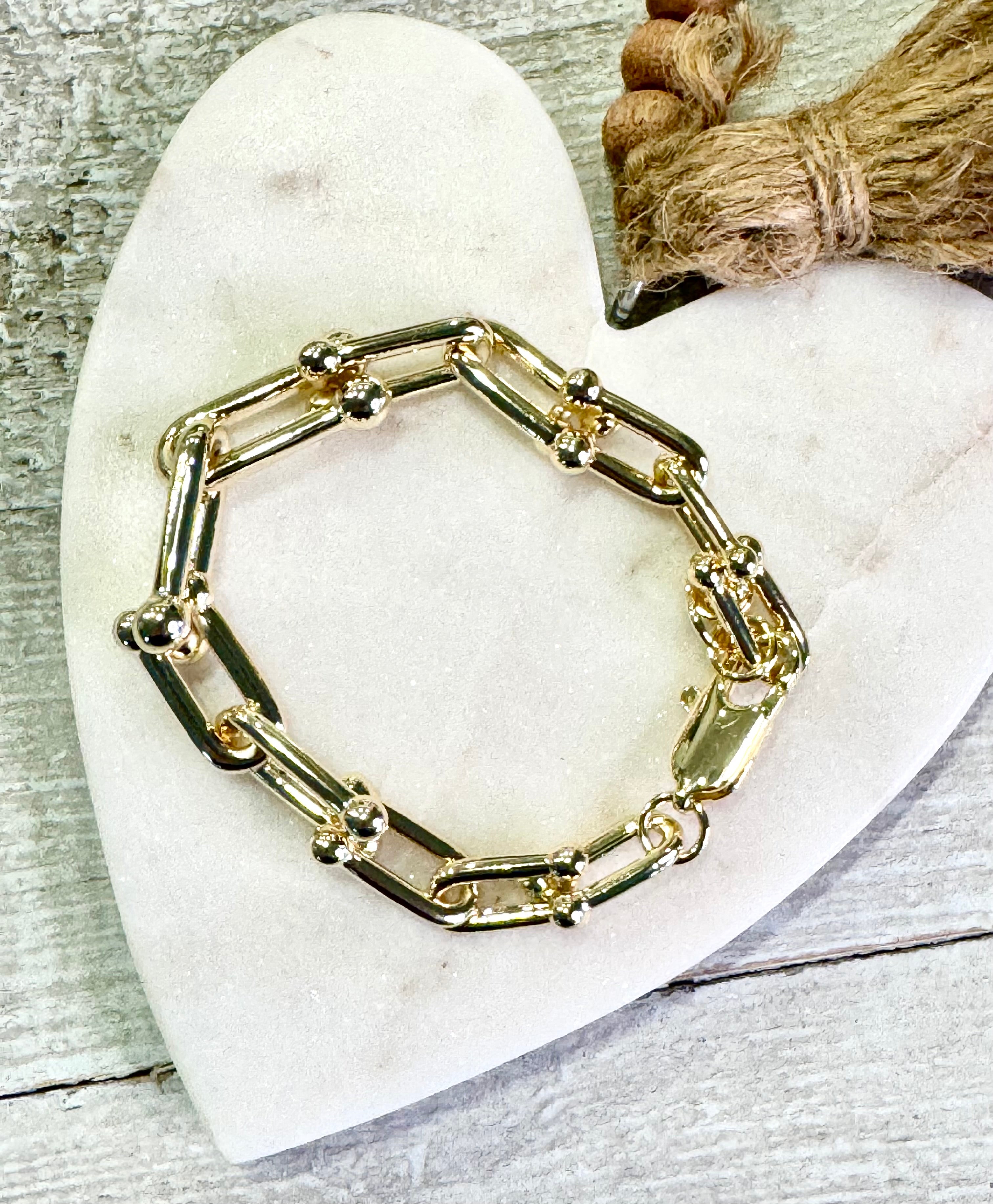 PaperClip Poise Bracelet – Gold Edition Threads of Grace
