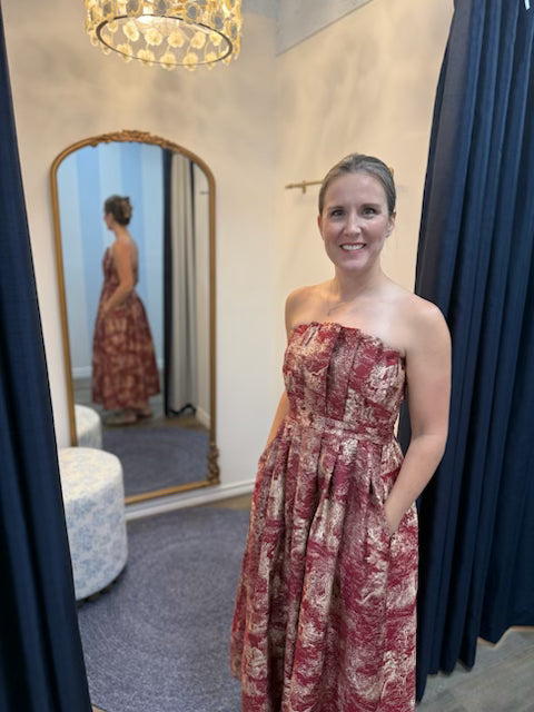 Toile Reverie Strapless Midi Dress Threads of Grace