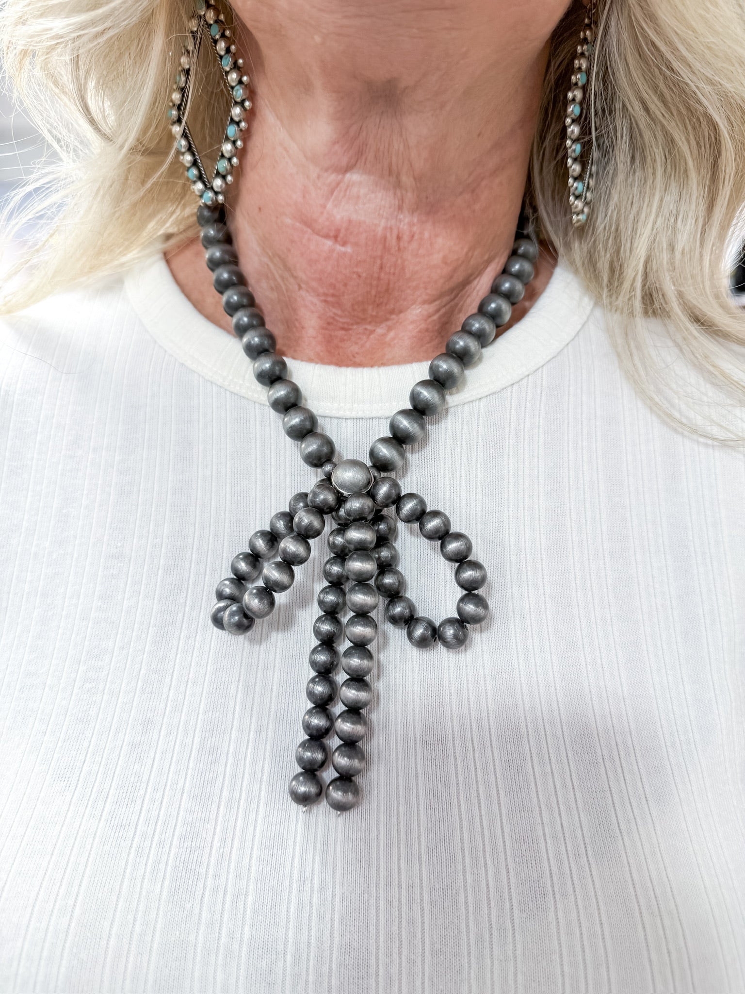 Faux Bead Bow Statement Necklace SW Trading