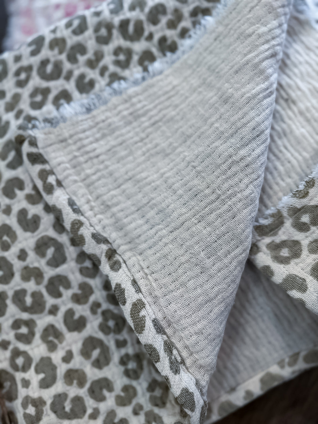 Soft Spot Leopard Throw Blanket- Taupe Mudpie