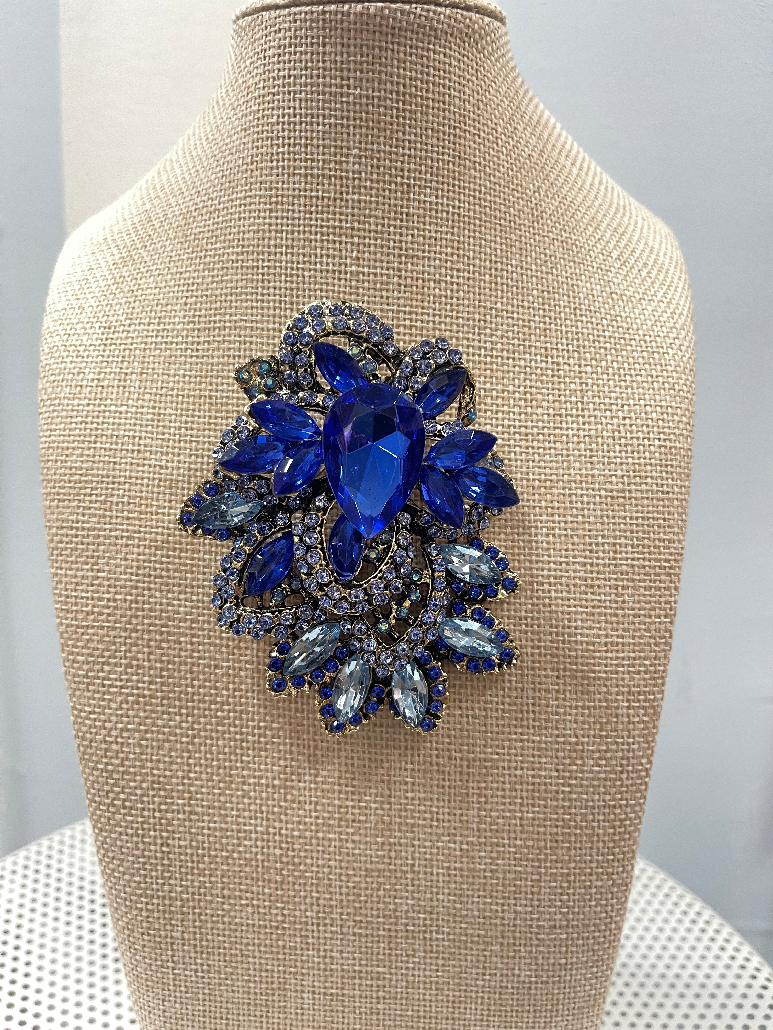 Vintage Sapphire Bloom Brooch Terry K
