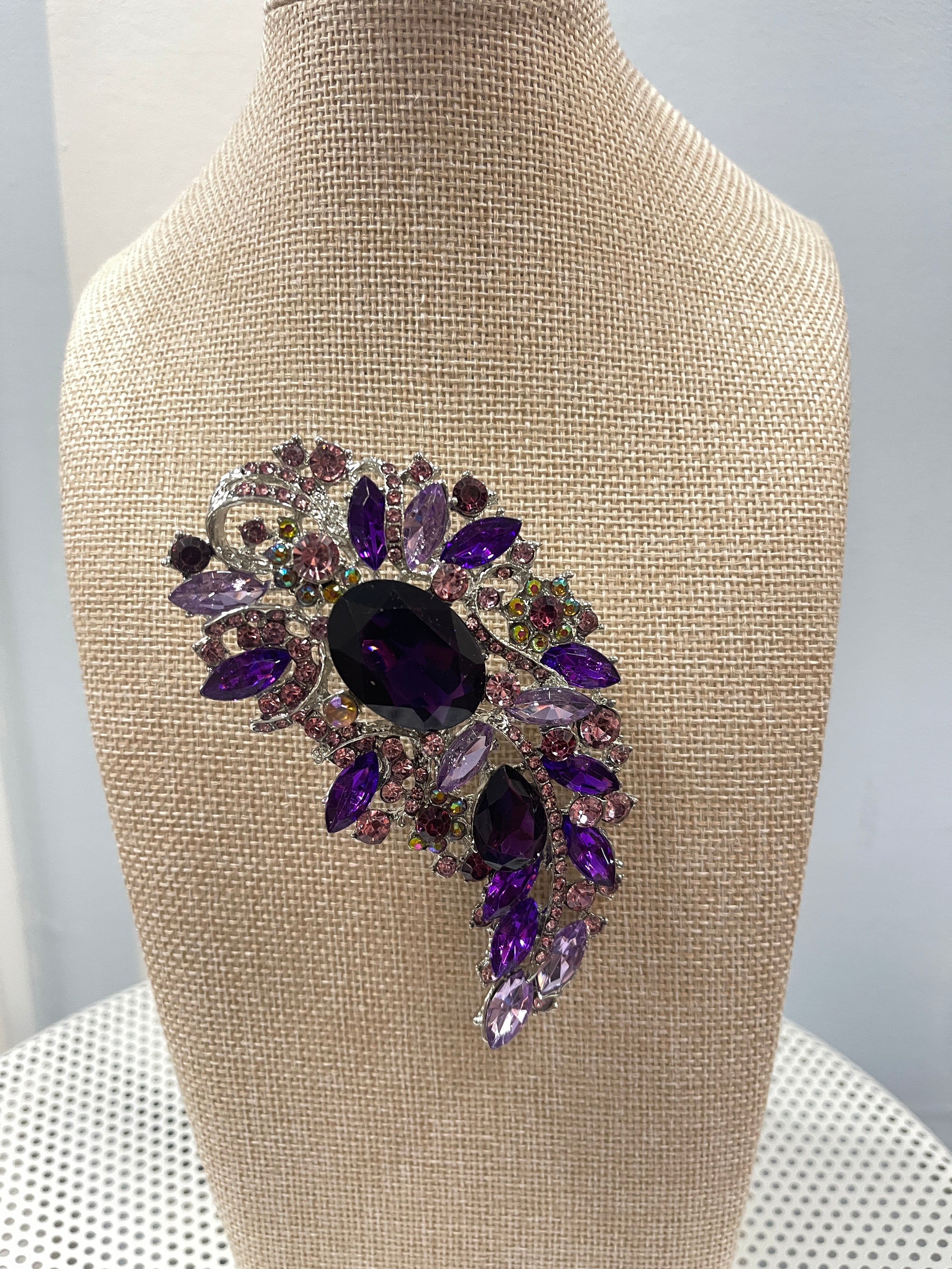 Vintage Plum Royale Brooch Terry K