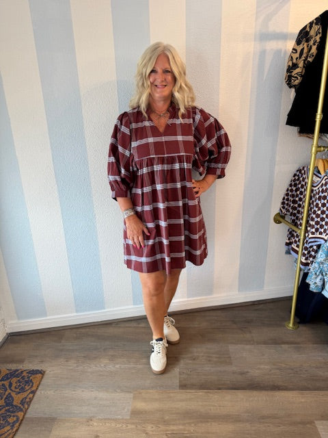 Cabernet Check Dress