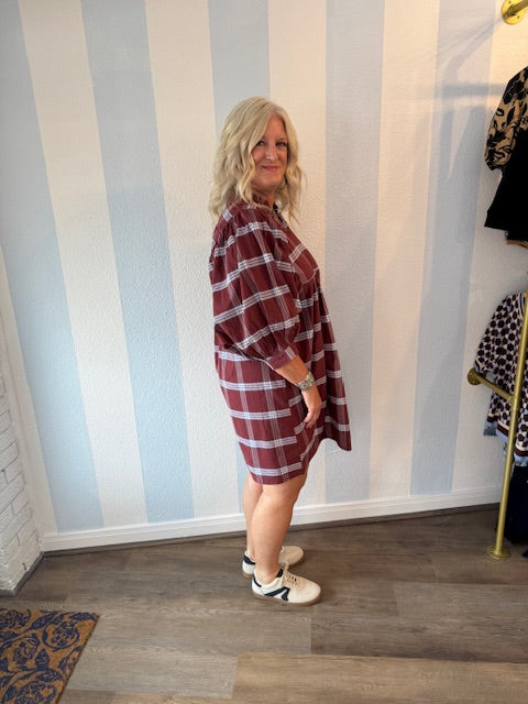 Cabernet Check Dress