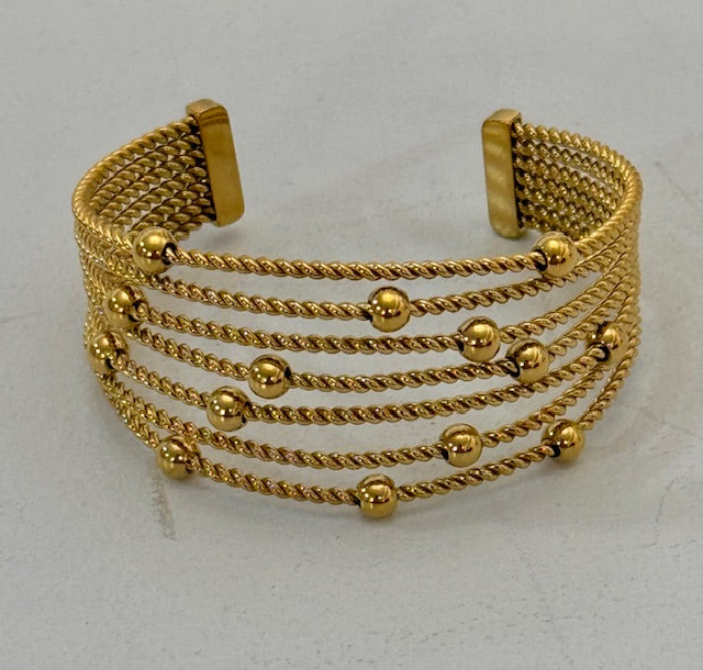 Golden Orbit Multi-Strand Cuff Threads of Grace