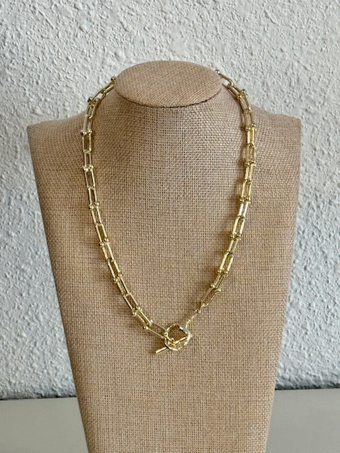 Golden Link Toggle Necklace Threads of Grace