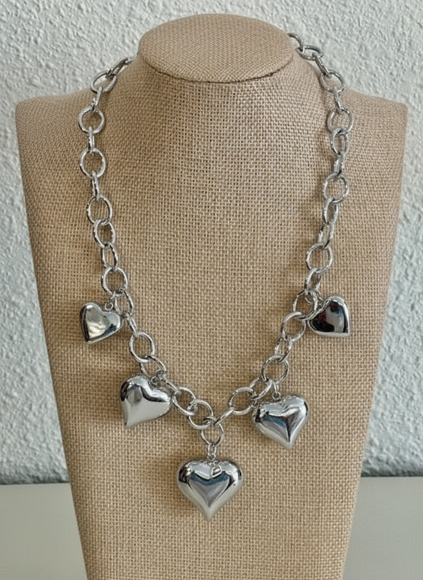 Golden Hearts Statement Necklace Threads of Grace