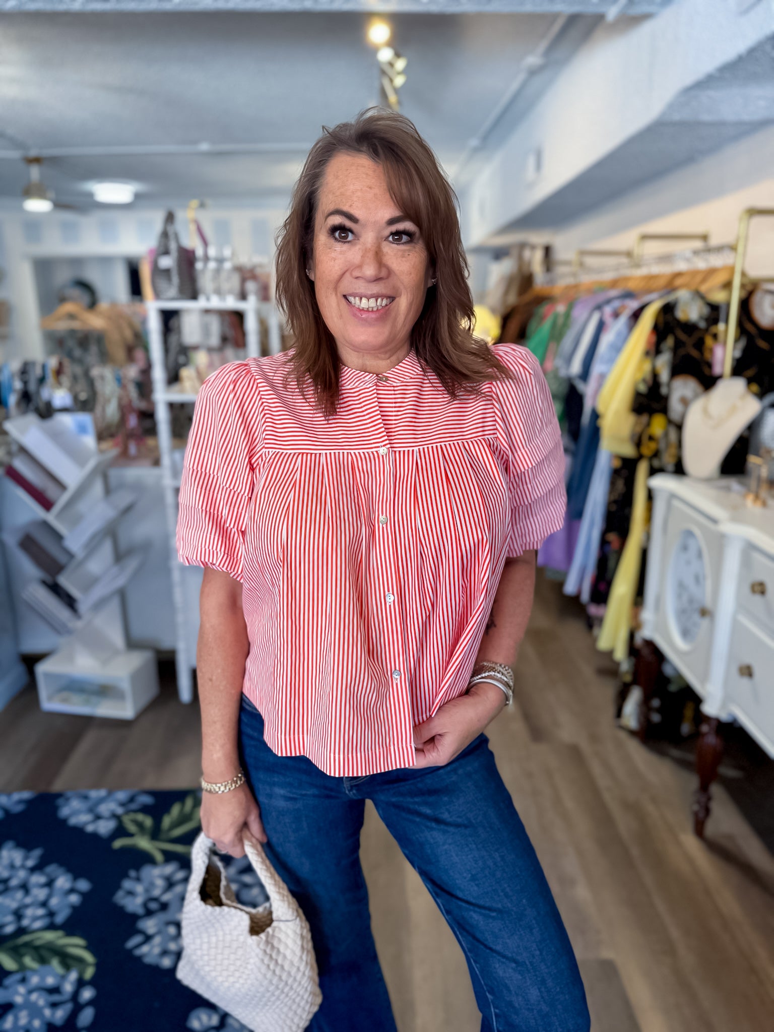 Clementine Stripe Top Entro