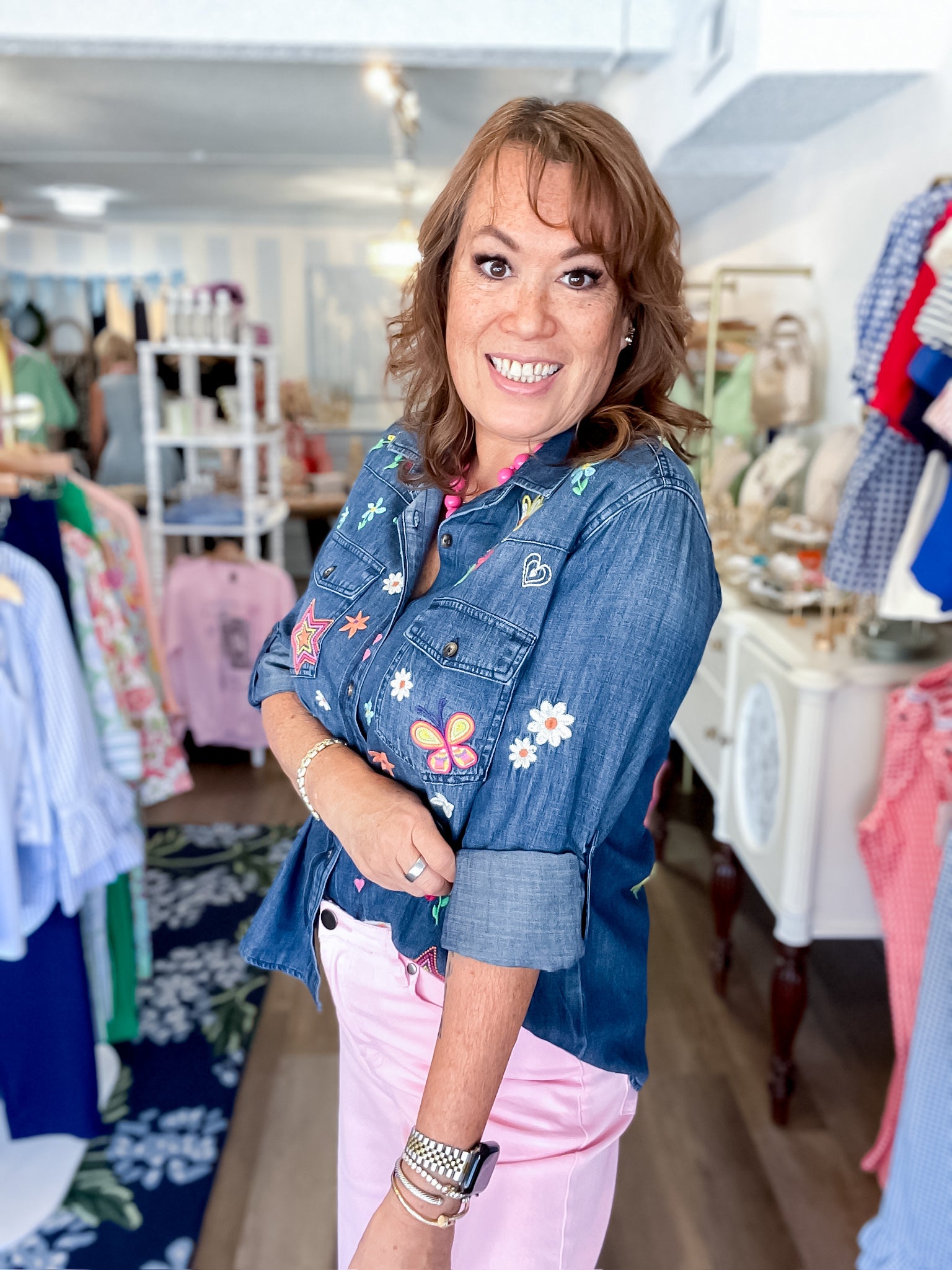 Sketchbook Embroidered Shirt – Denim Billy T