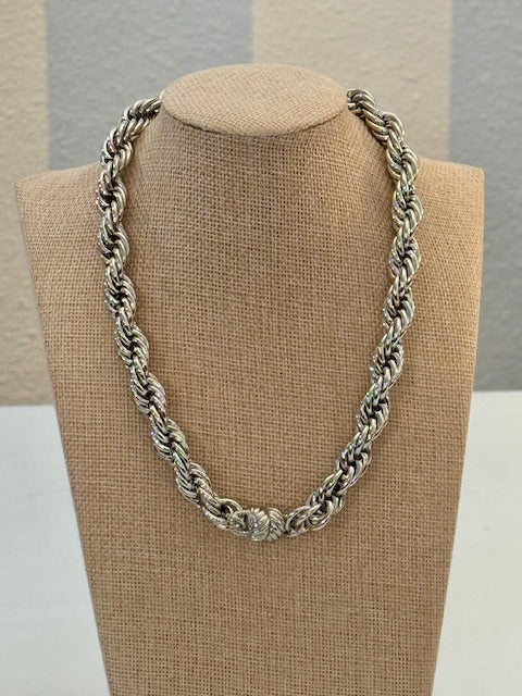 Silver Twist Rope Necklace Threads of Grace