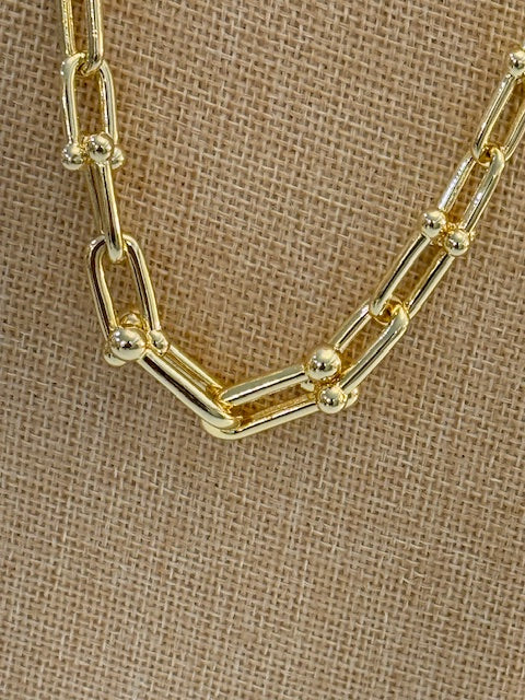 Gilded Link Statement Necklace Threads of Grace