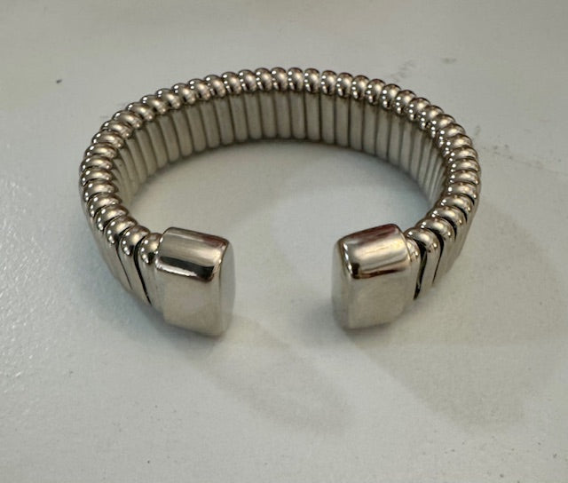 Structured Silver Cuff Bracelet Threads of Grace