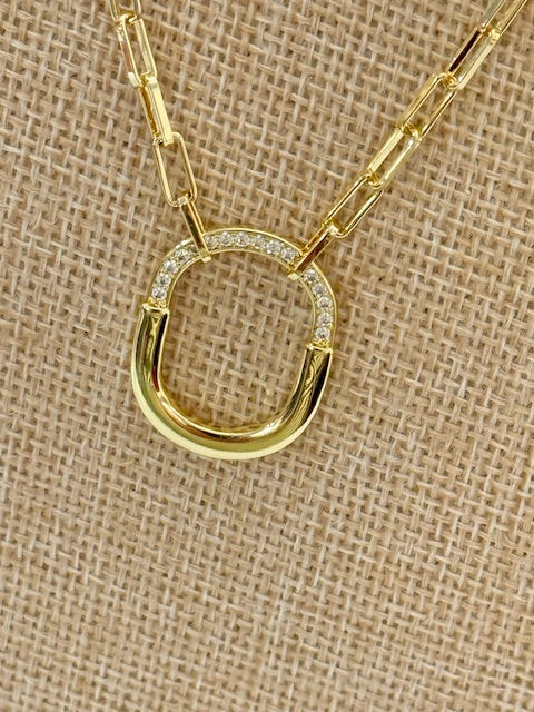 Golden Link Pendant Necklace Threads of Grace