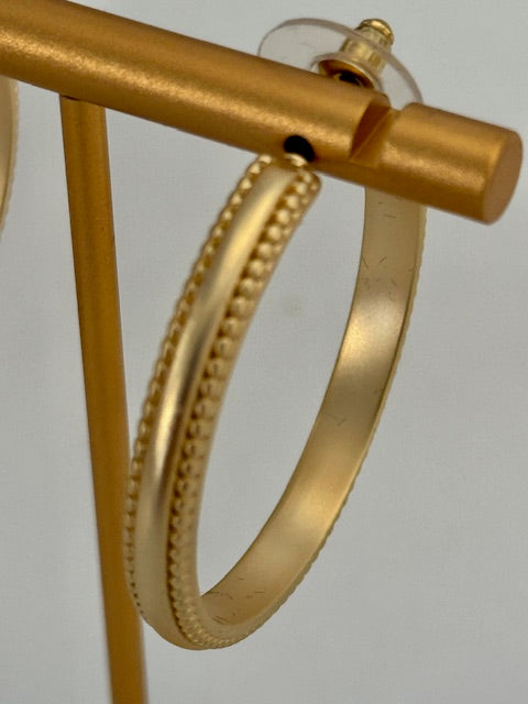 Gilded Edge Matte Hoop Earrings Threads of Grace