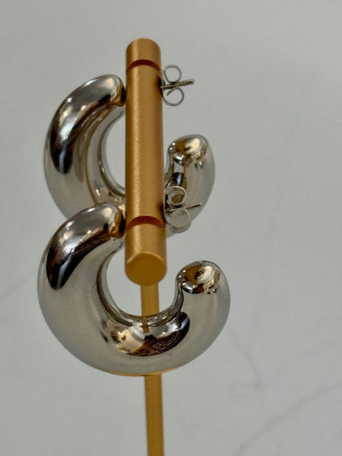 Silver Statement Hoops Threads of Grace