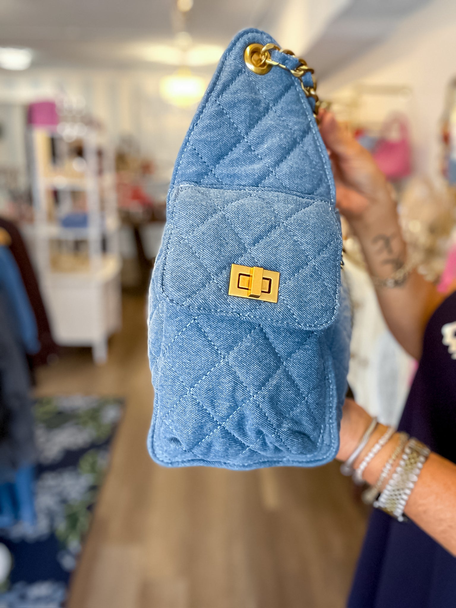 The Bella Quilted Denim Bag BC Bags